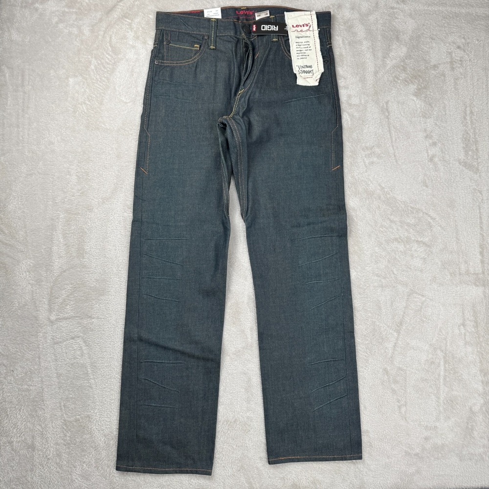 NWT Levis Jeans Womens‎ 30x30 Blue MSRP $68 Vintage Straight Mid Rise Dark Wash